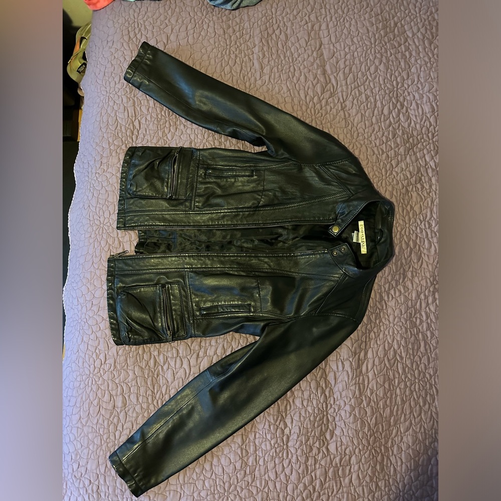 Black leather jacket